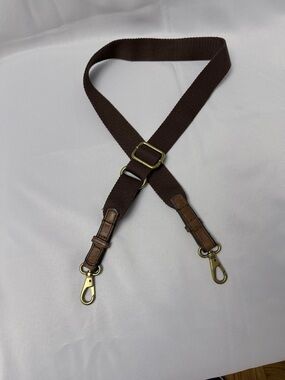 Classic Brown Canvas Messenger Strap with Brass Hardware